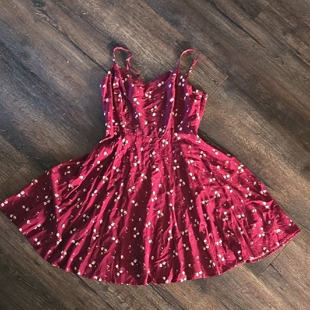 Old Navy Burgundy Floral Mini Dress